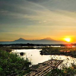 landscape lake surakarta java indonesia